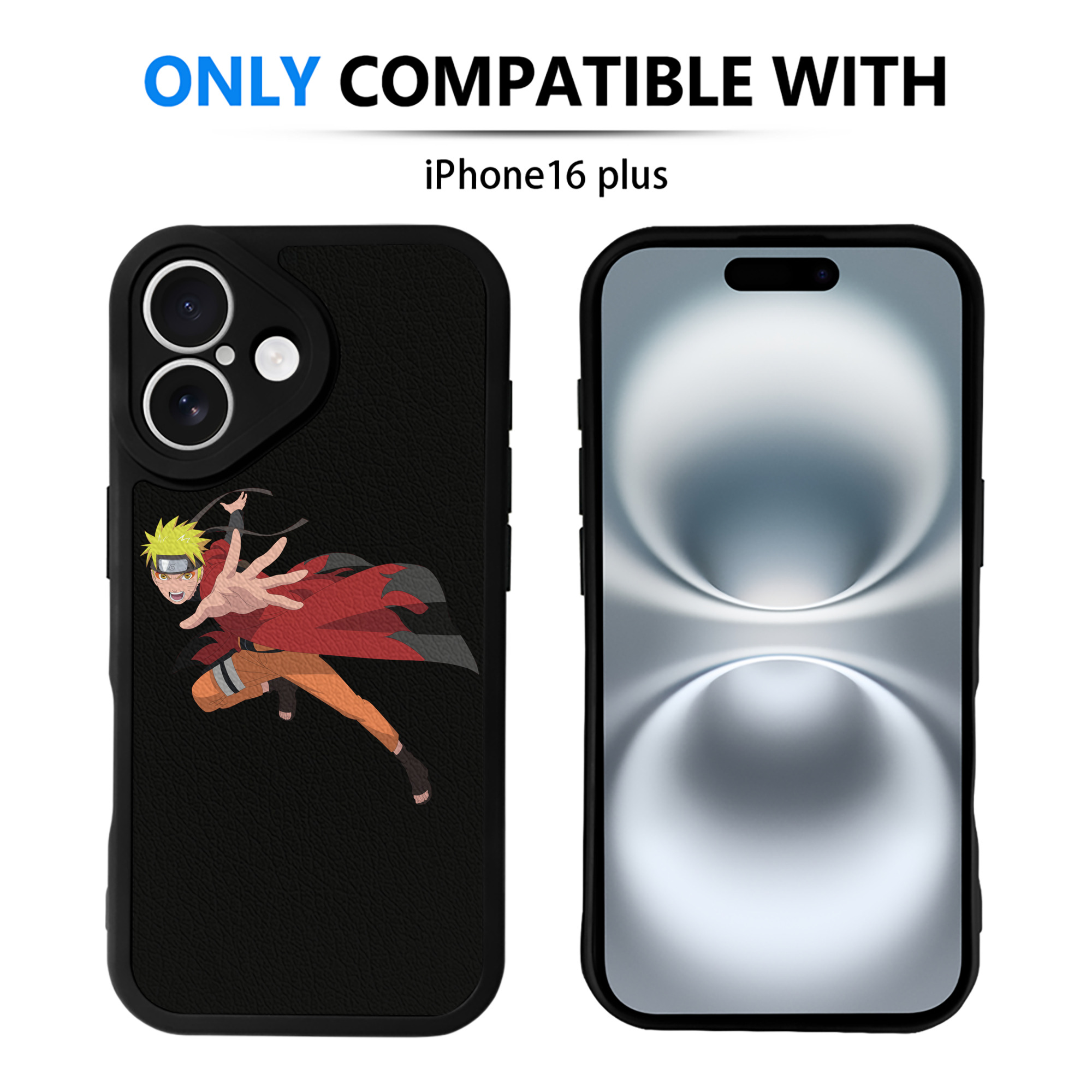（画像用） NARUTO -ナルト- うずまき ナルト Uzumaki Naruto 【iPhone 16シリーズ対応】シリコンスマホケース（レザー調） 材質：シリコン